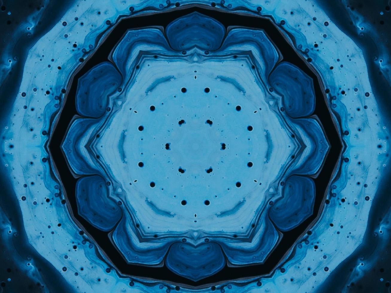 Frozen dark blue sea kaleidoscope pattern. Abstract background. Free photo. photo