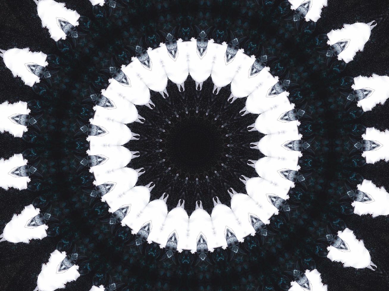 Gothic vibes abstract background in dark blue and black color. Kaleidoscope pattern. Free photo. photo