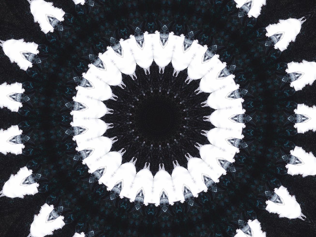 Gothic vibes abstract background in dark blue and black color. Kaleidoscope pattern. Free photo. photo