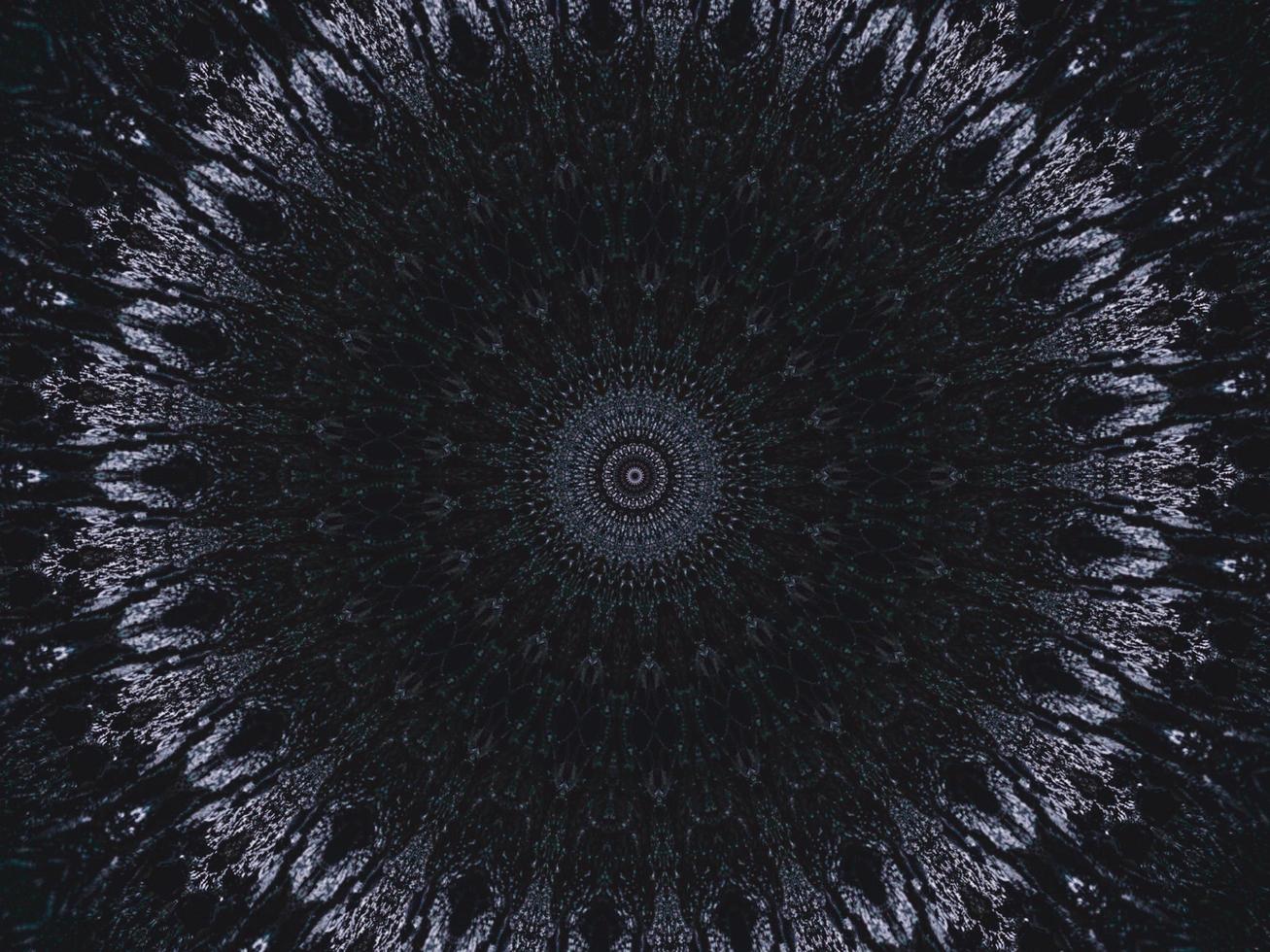 Gothic vibes abstract background in dark blue and black color. Kaleidoscope pattern. Free photo. photo