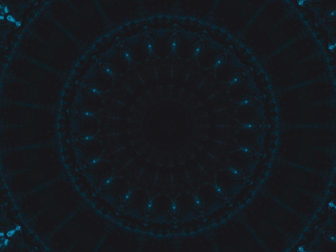 Gothic vibes abstract background in dark blue and black color. Kaleidoscope pattern. Free photo. photo