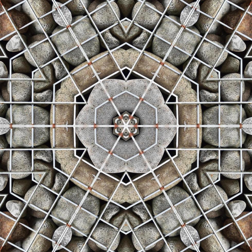 Rock reflection abstract background. Kaleidoscope pattern. Free photo. photo