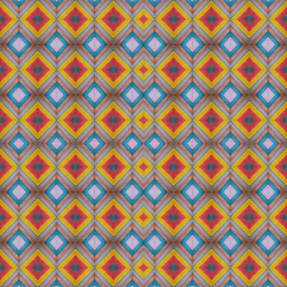 Colorful abstract square background. Kaleidoscope pattern of colorful wooden floor. Free background. photo