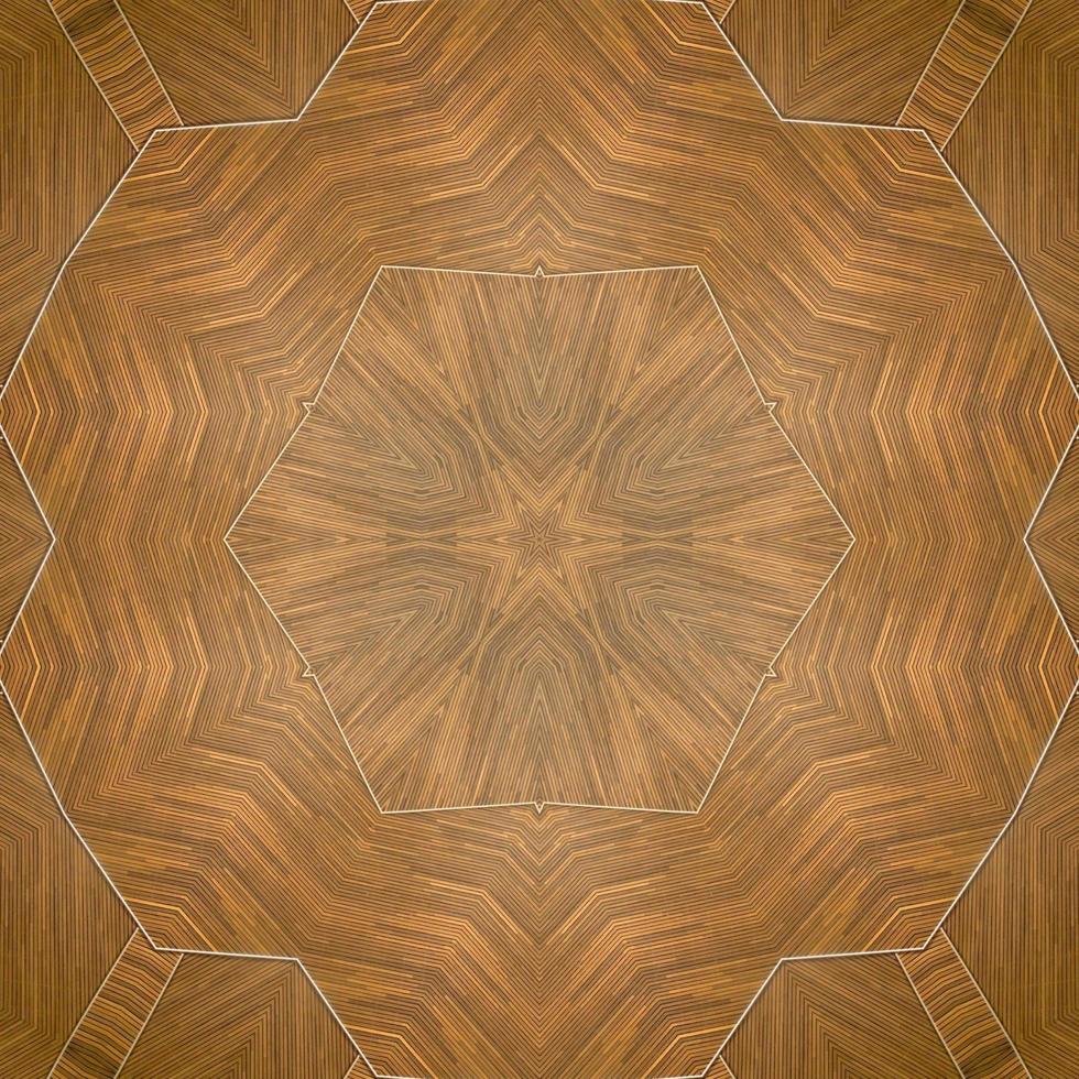 Brown abstract square background. Kaleidoscope pattern of wooden floor. Free background. photo