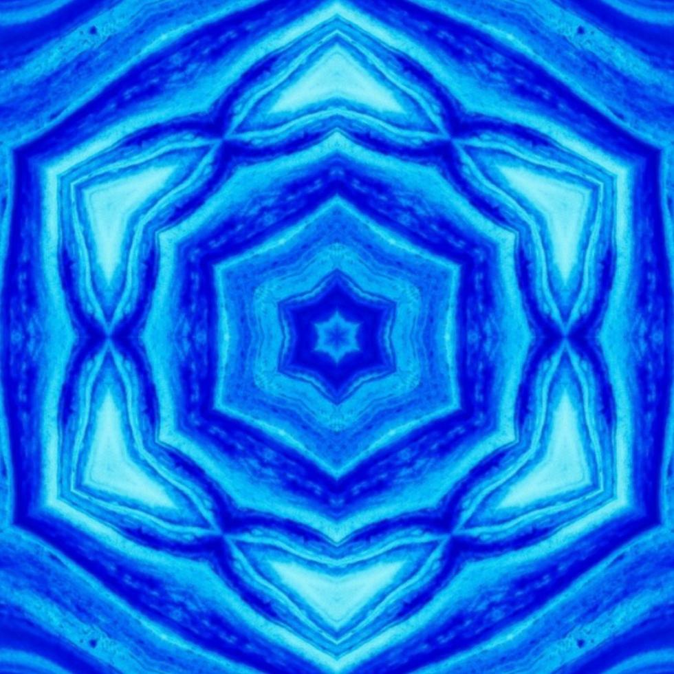 Dark blue abstract square background. Watercolor kaleidoscope pattern. Free background. photo