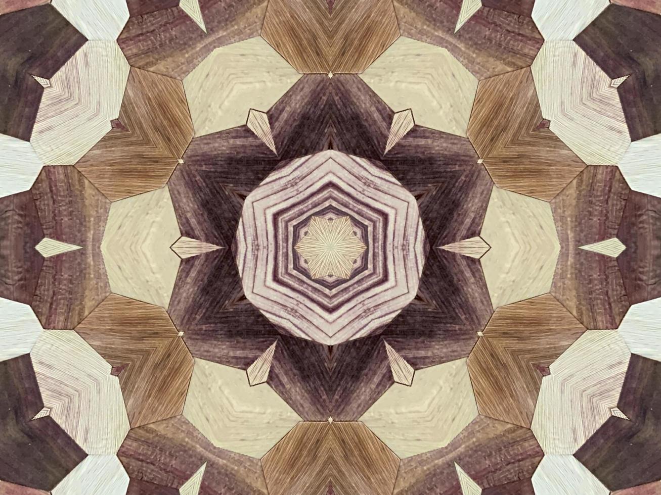 Wood texture abstract background. Kaleidoscope pattern. photo