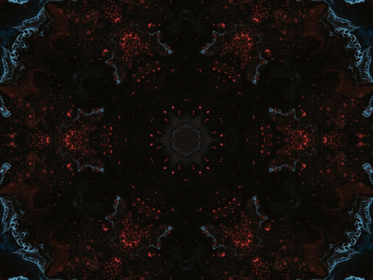 Reflection of colorful flowers kaleidoscope pattern. Abstract background. Free photo. photo
