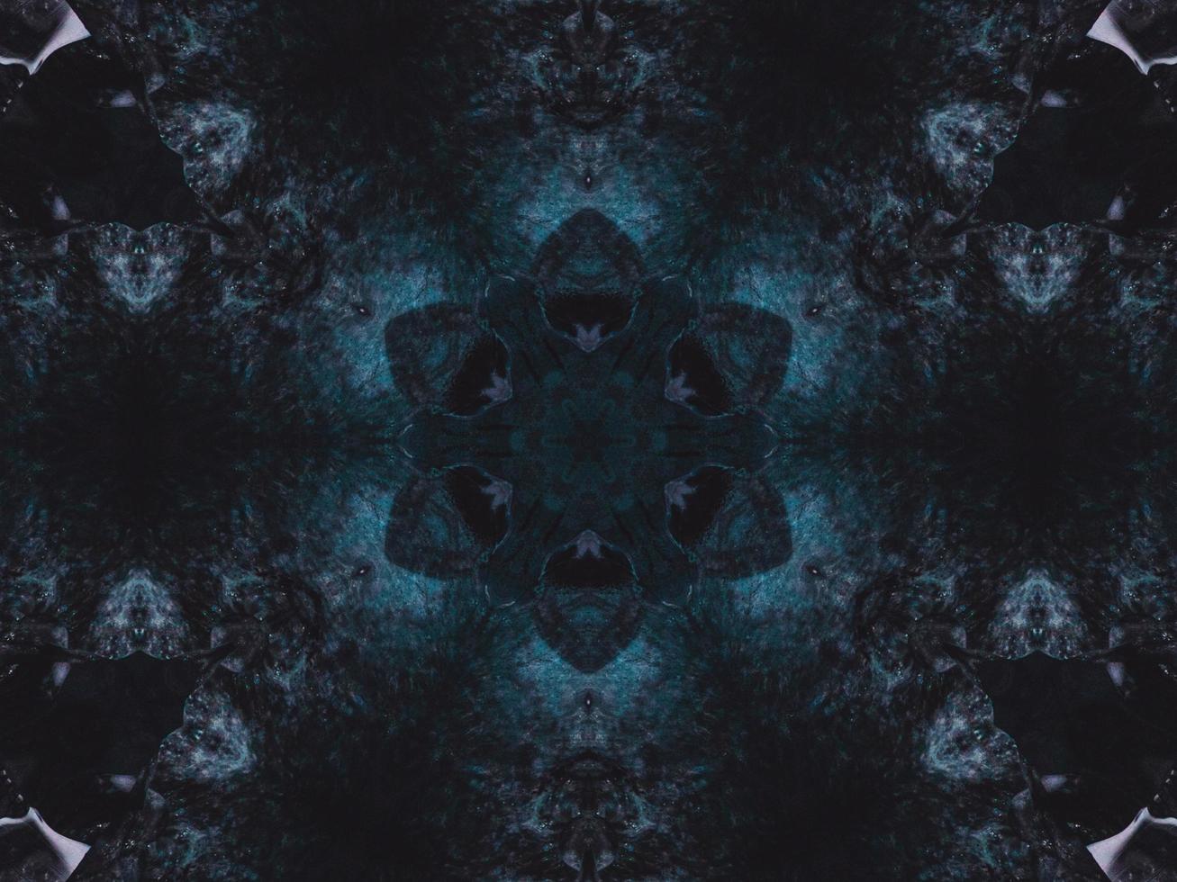 Frozen dark blue sea kaleidoscope pattern. Abstract background. Free photo. photo