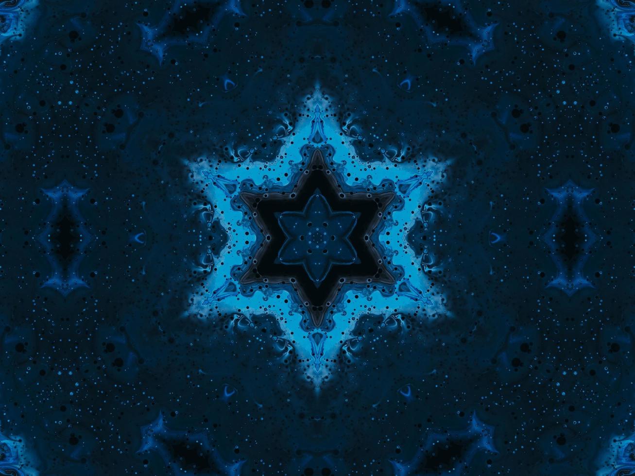 Frozen dark blue sea kaleidoscope pattern. Abstract background. Free photo. photo