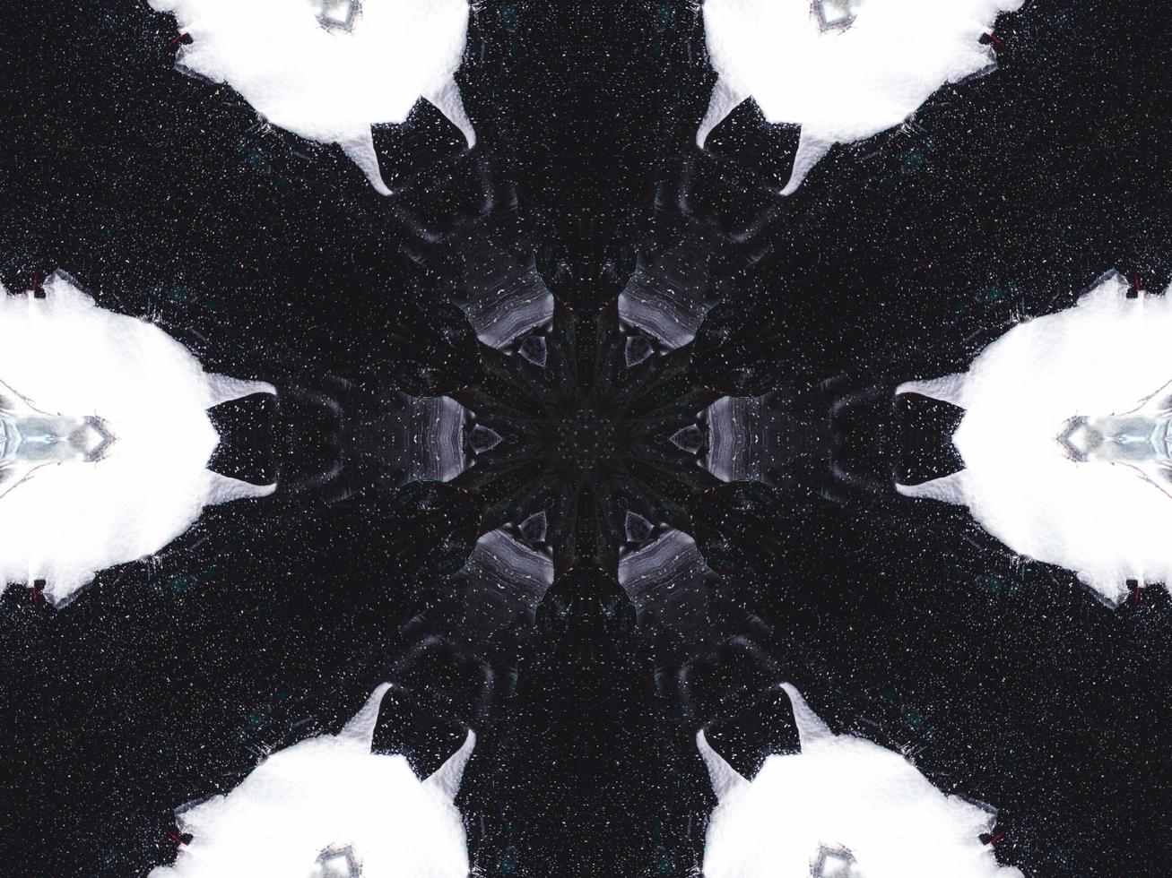 Gothic vibes abstract background in dark blue and black color. Kaleidoscope pattern. Free photo. photo