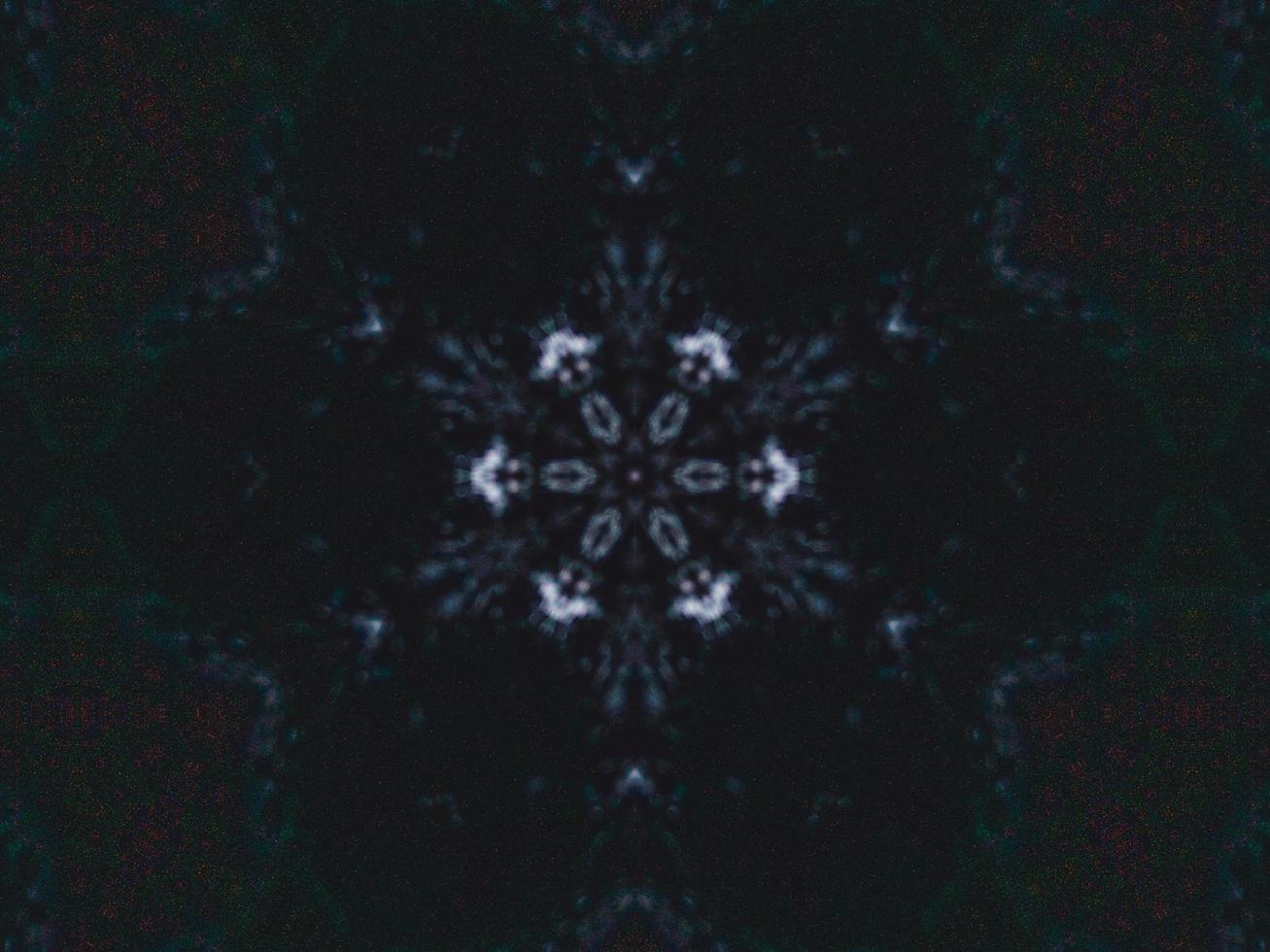 Gothic vibes abstract background in dark blue and black color. Kaleidoscope pattern. Free photo. photo