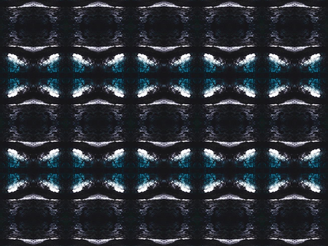 Gothic vibes abstract background in dark blue and black color. Kaleidoscope pattern. Free photo. photo