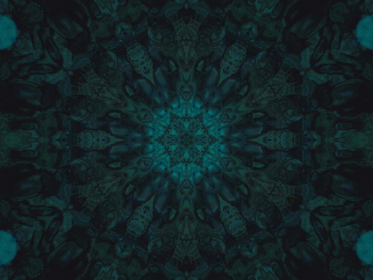 Dark green abstract background. Kaleidoscope pattern. Free photo