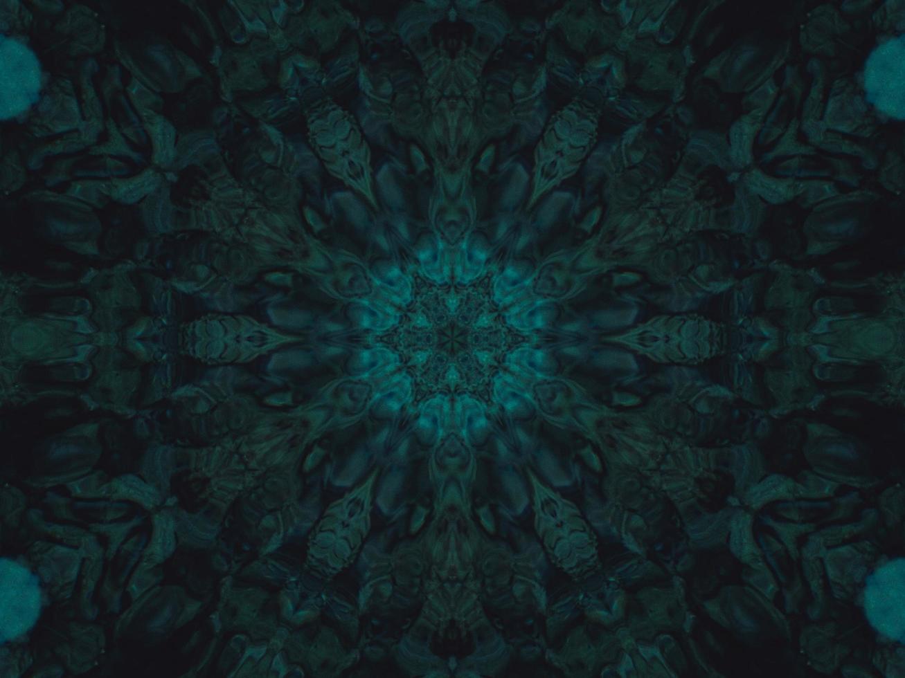 Dark green abstract background. Kaleidoscope pattern. Free photo