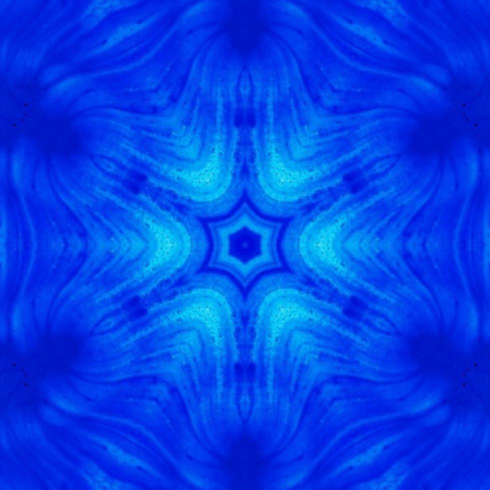 Dark blue abstract square background. Watercolor kaleidoscope pattern. Free background. photo