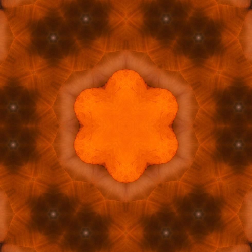 Orange abstract square background. Kaleidoscope pattern of desert. Free background. photo