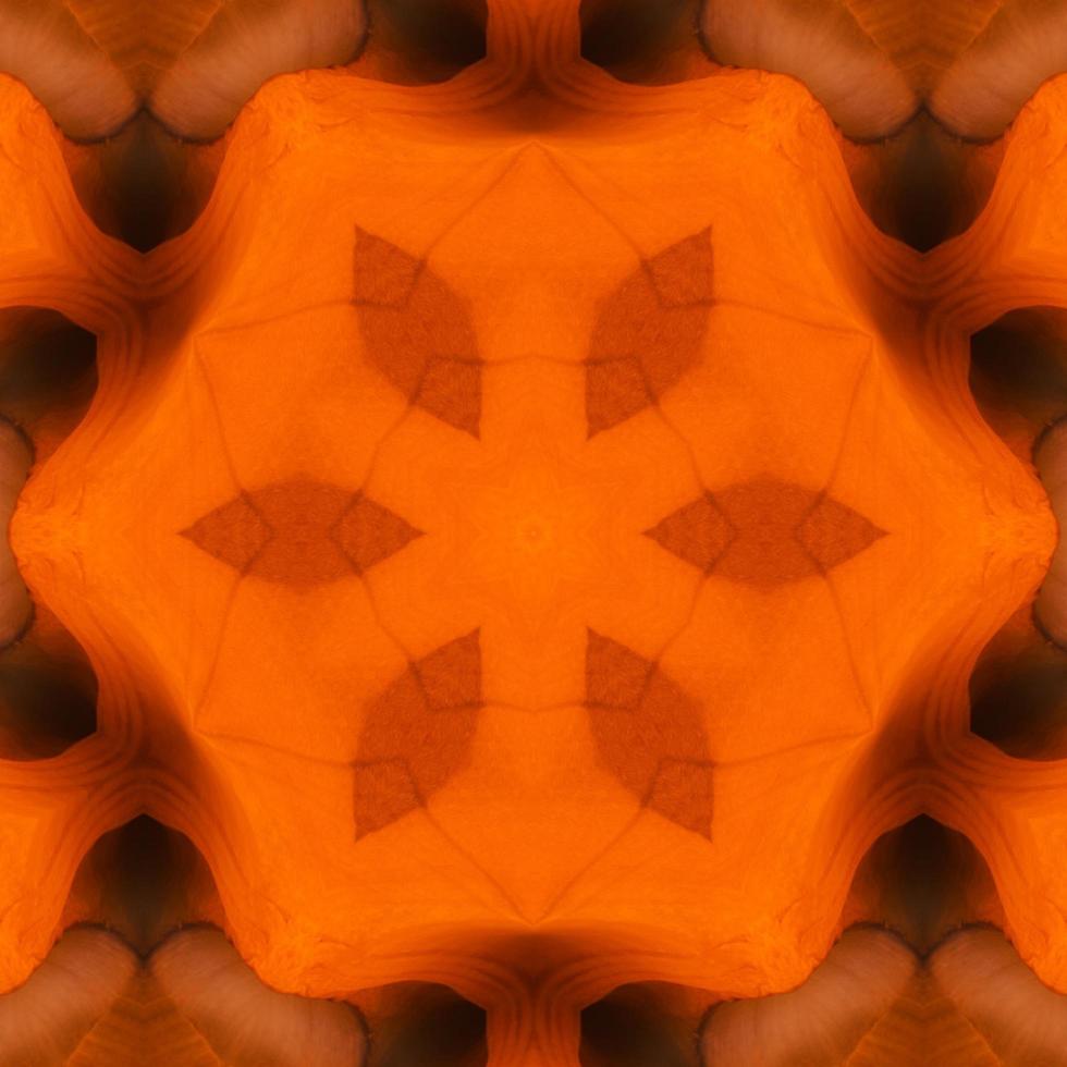 Orange abstract square background. Kaleidoscope pattern of desert. Free background. photo