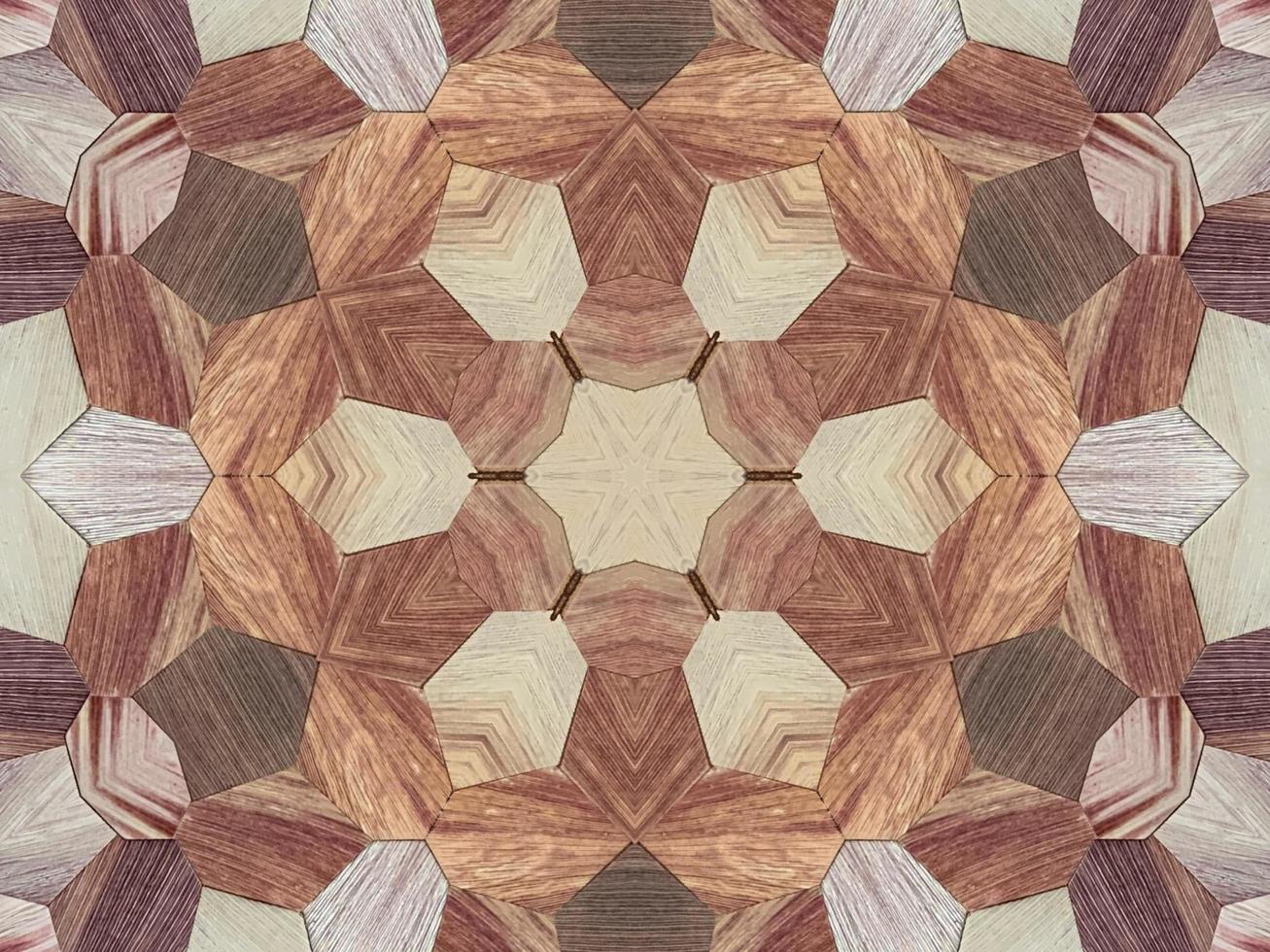 Wood texture abstract background. Kaleidoscope pattern. photo