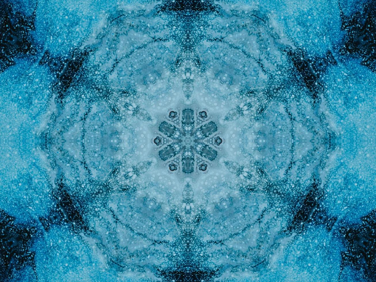 Reflection of colorful flowers kaleidoscope pattern. Abstract background. Free photo. photo