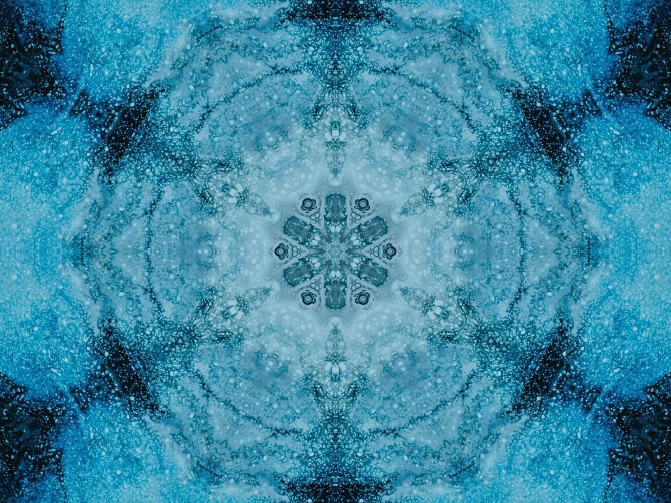 Reflection of colorful flowers kaleidoscope pattern. Abstract background. Free photo. photo