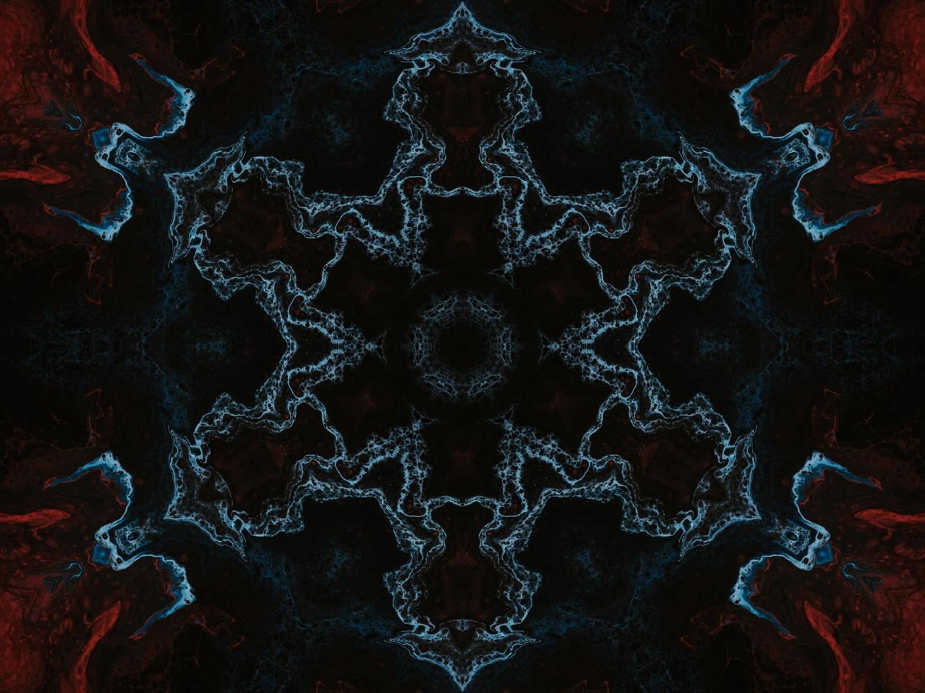 Reflection of colorful flowers kaleidoscope pattern. Abstract background. Free photo. photo