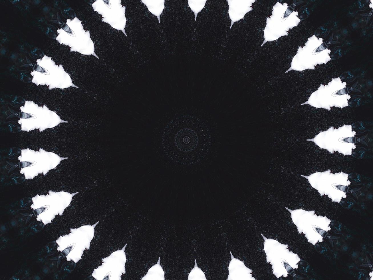 Gothic vibes abstract background in dark blue and black color. Kaleidoscope pattern. Free photo. photo