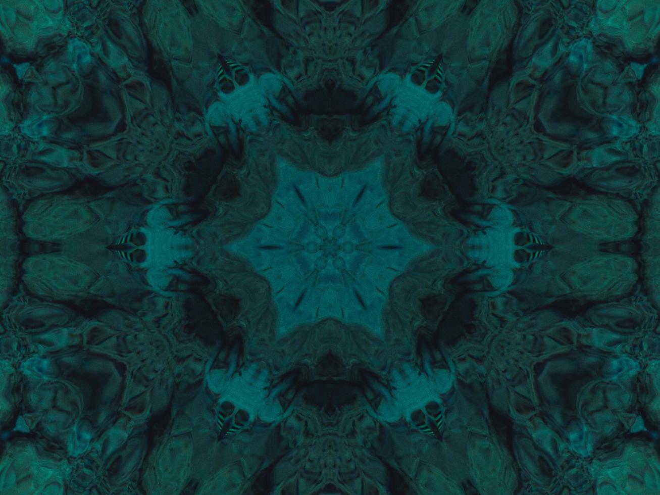 Dark green abstract background. Kaleidoscope pattern. Free photo