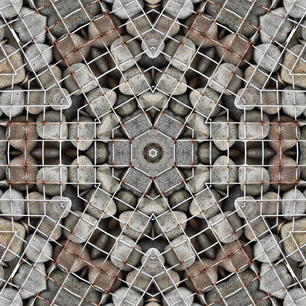 Rock reflection abstract background. Kaleidoscope pattern. Free photo. photo