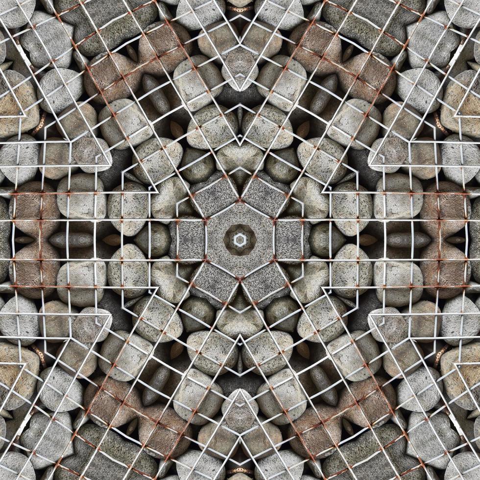 Rock reflection abstract background. Kaleidoscope pattern. Free photo. photo