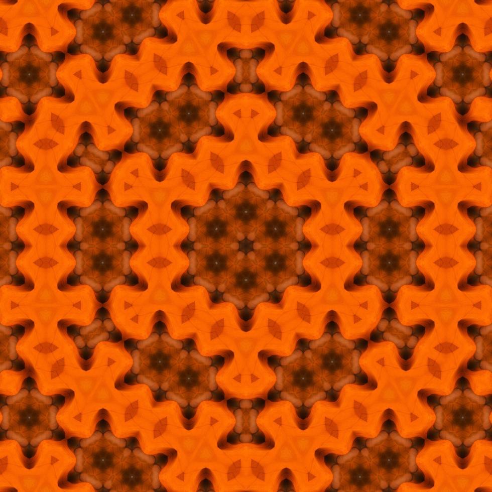 Orange abstract square background. Kaleidoscope pattern of desert. Free background. photo