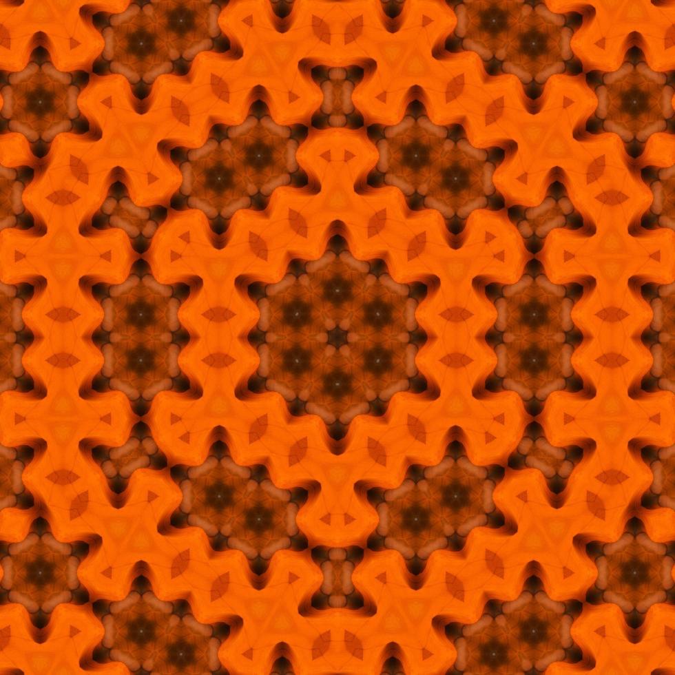 Orange abstract square background. Kaleidoscope pattern of desert. Free background. photo