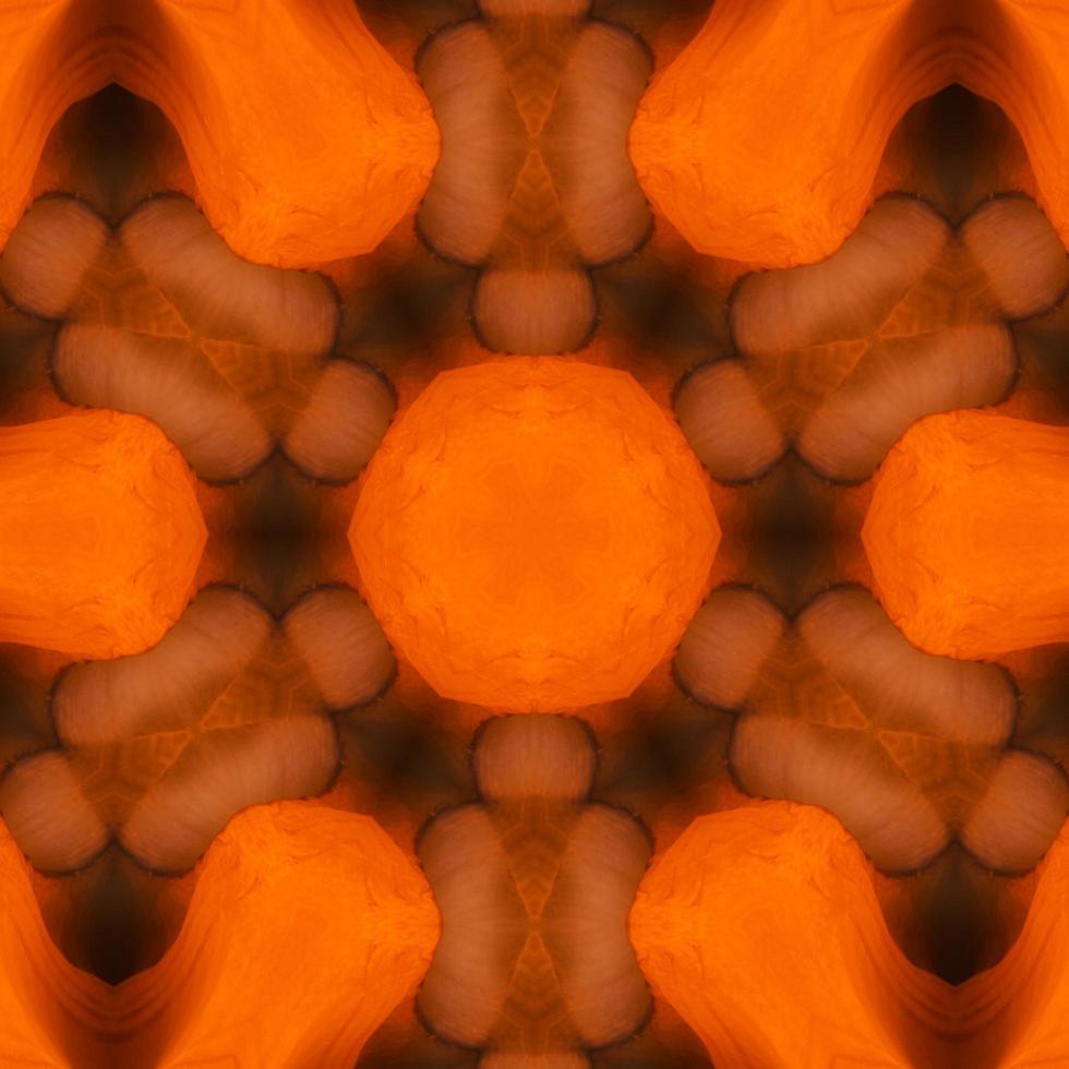 Orange abstract square background. Kaleidoscope pattern of desert. Free background. photo