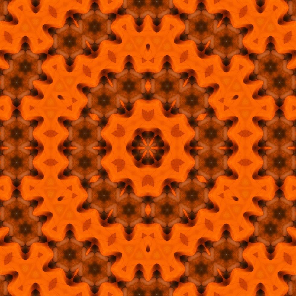 Orange abstract square background. Kaleidoscope pattern of desert. Free background. photo