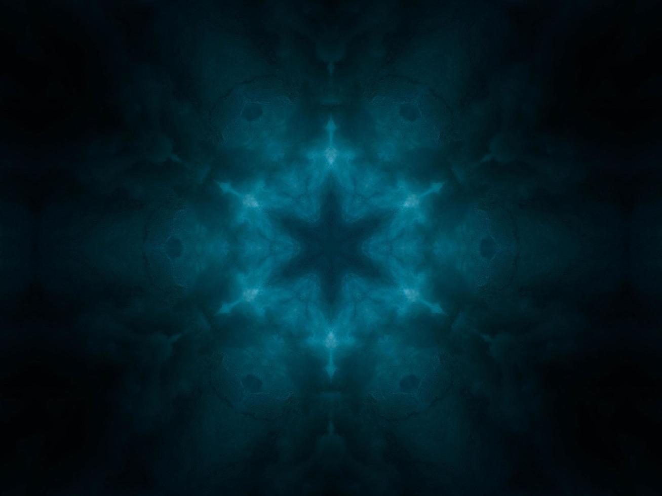 Turqoise and black kaleidoscope pattern. Abstract background. Free photo. photo