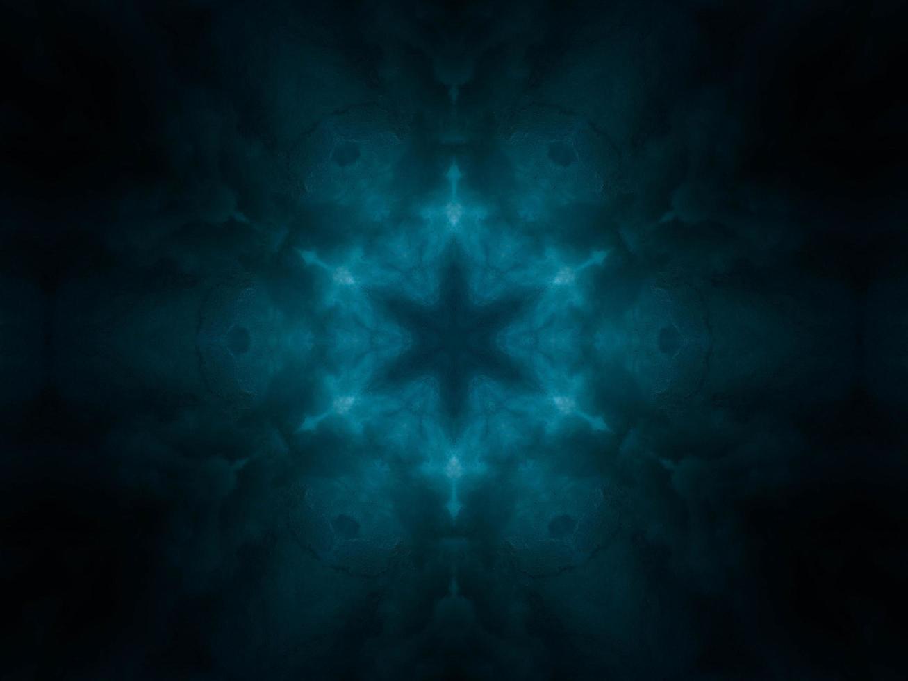 Turqoise and black kaleidoscope pattern. Abstract background. Free photo. photo