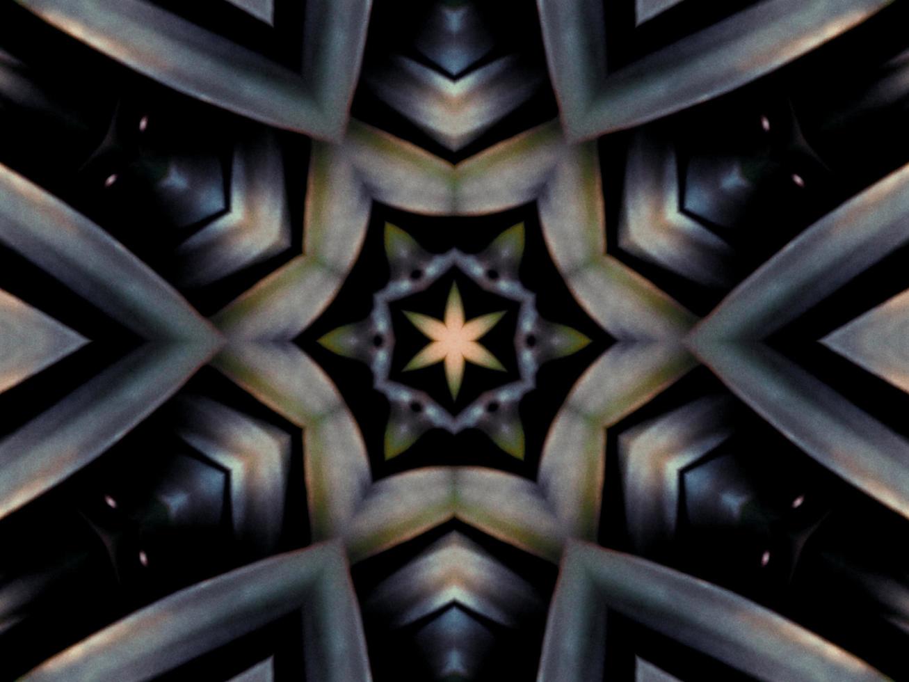 Black and white kaleidoscope pattern. Abstract background. Free photo. photo