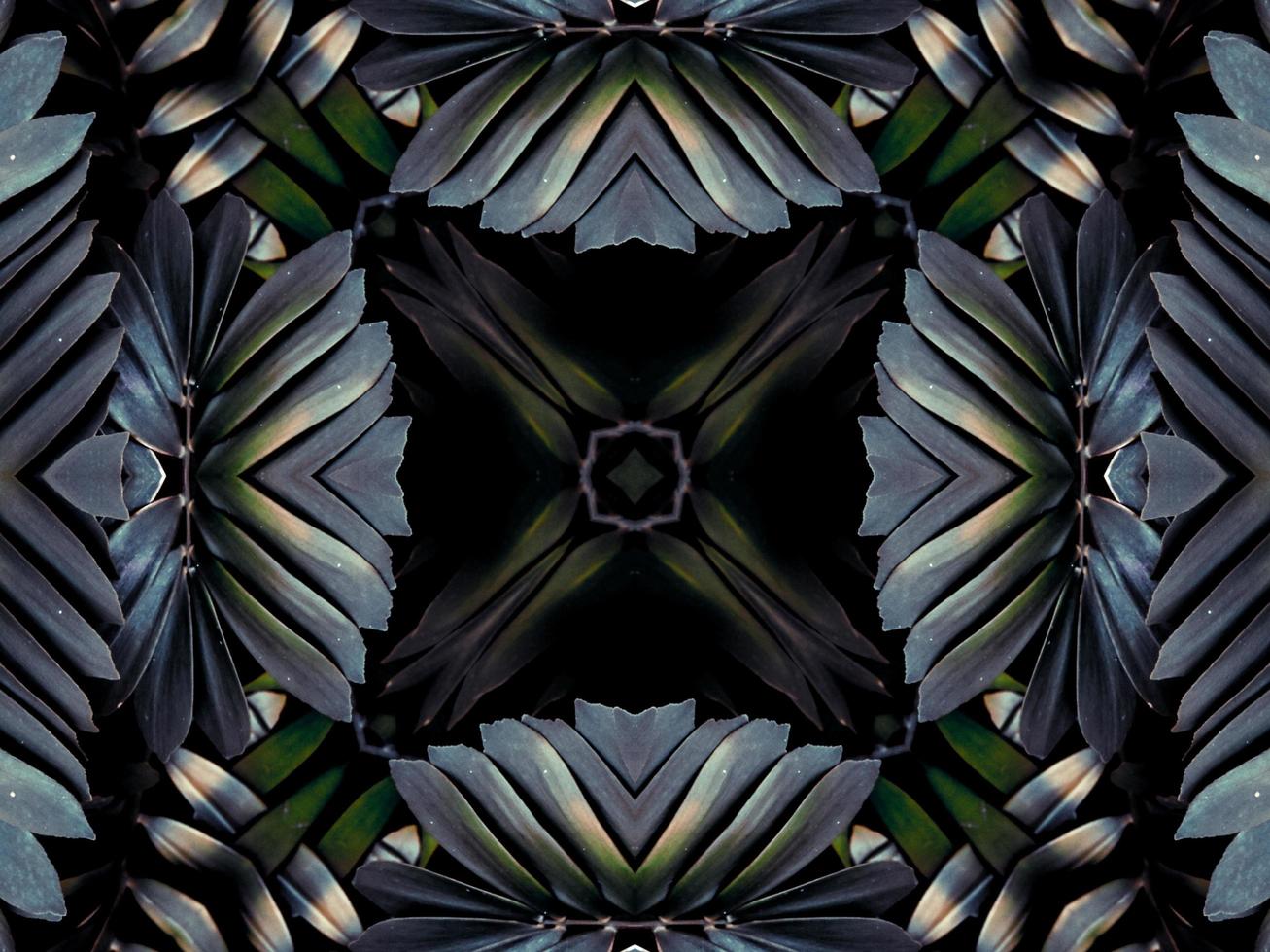 Black and white kaleidoscope pattern. Abstract background. Free photo. photo