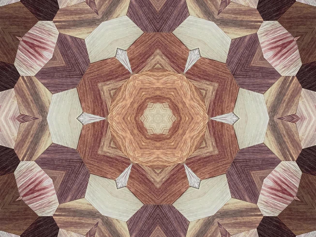 Wood texture abstract background. Kaleidoscope pattern. photo