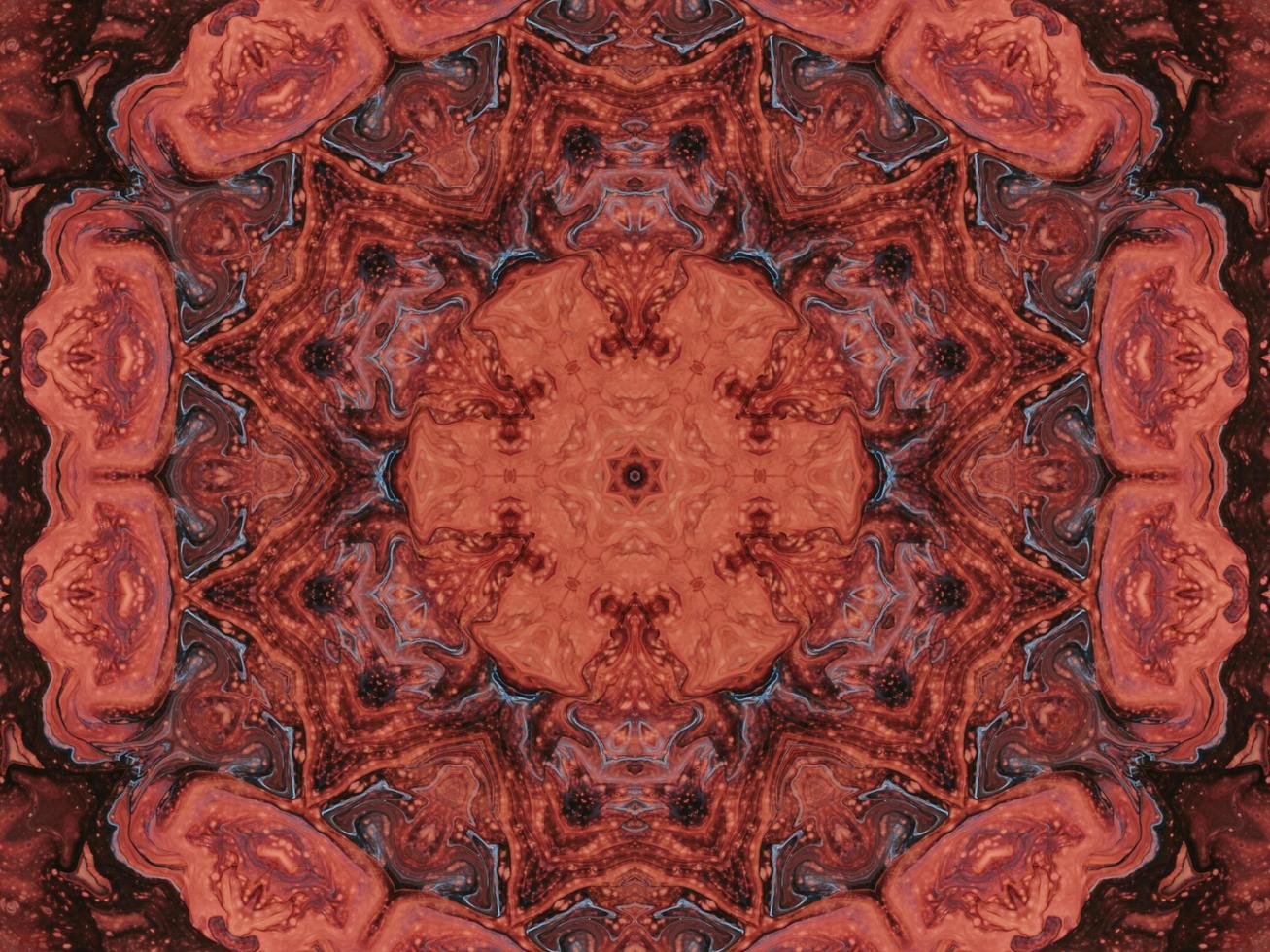 Reflection of colorful flowers kaleidoscope pattern. Abstract background. Free photo. photo
