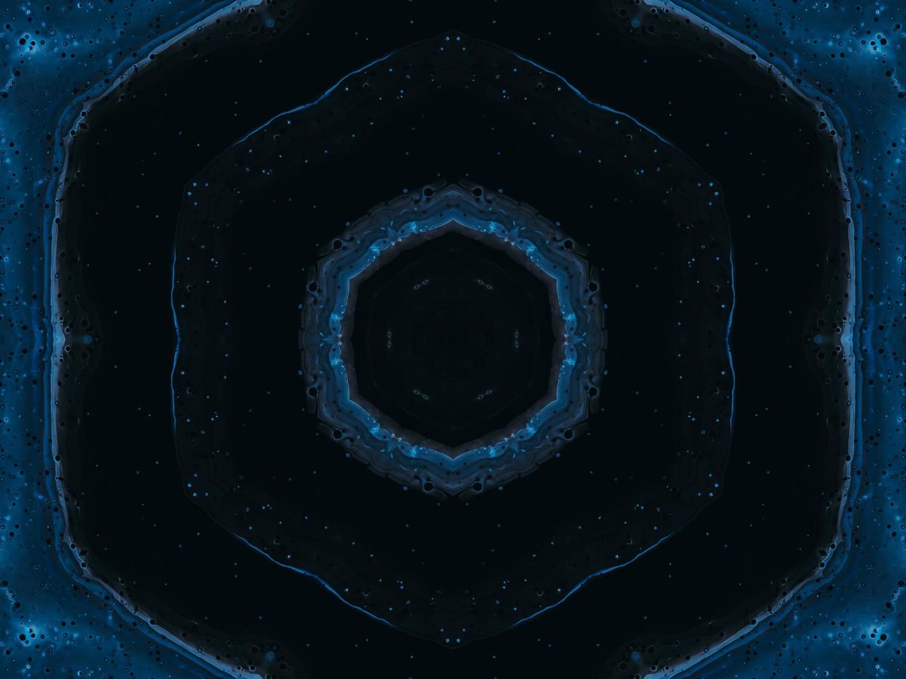 Frozen dark blue sea kaleidoscope pattern. Abstract background. Free photo. photo