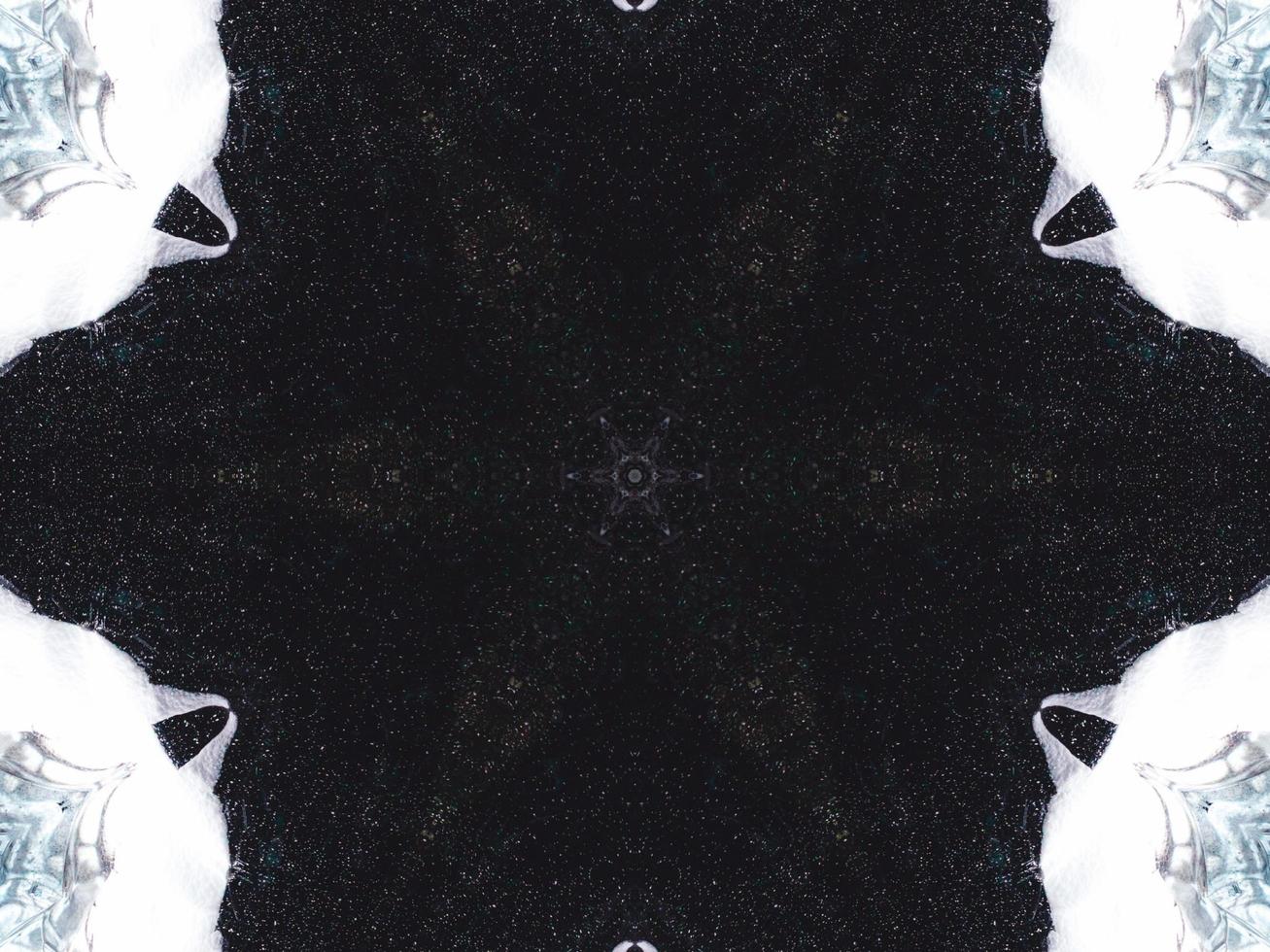 Gothic vibes abstract background in dark blue and black color. Kaleidoscope pattern. Free photo. photo