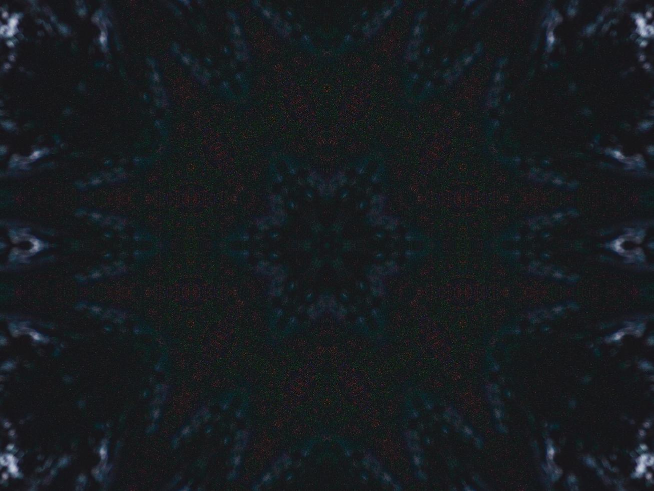 Gothic vibes abstract background in dark blue and black color. Kaleidoscope pattern. Free photo. photo