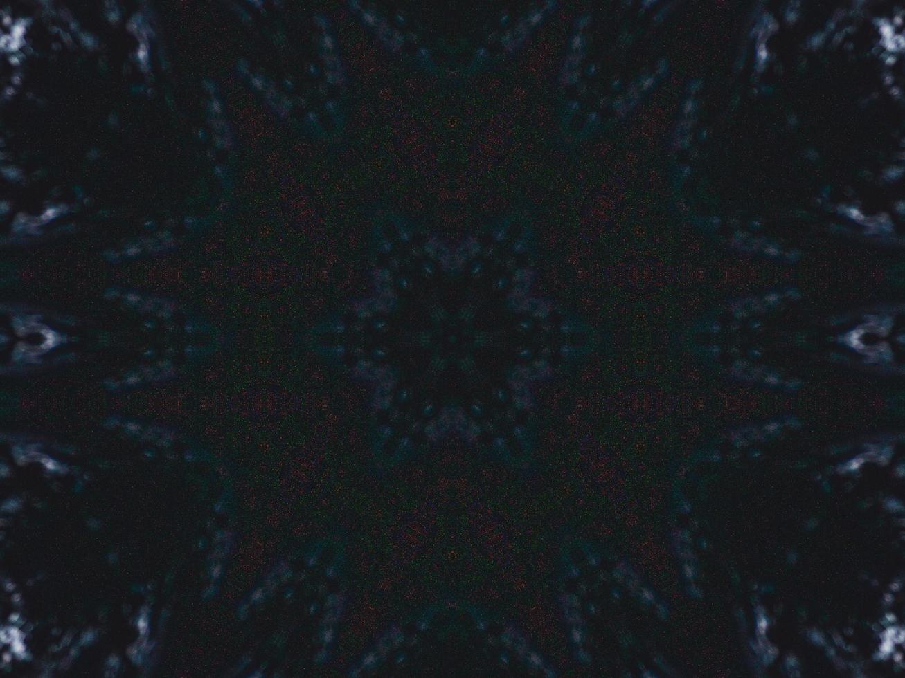 Gothic vibes abstract background in dark blue and black color. Kaleidoscope pattern. Free photo. photo