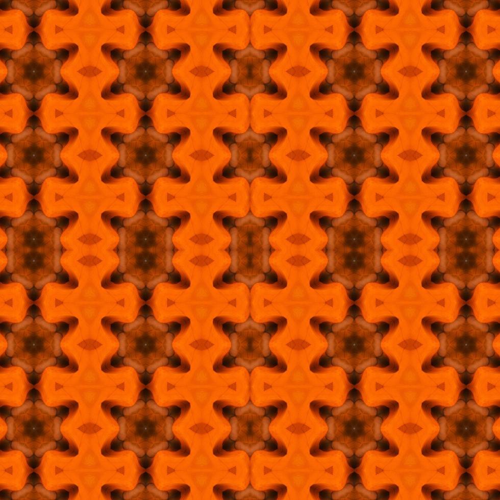 Orange abstract square background. Kaleidoscope pattern of desert. Free background. photo
