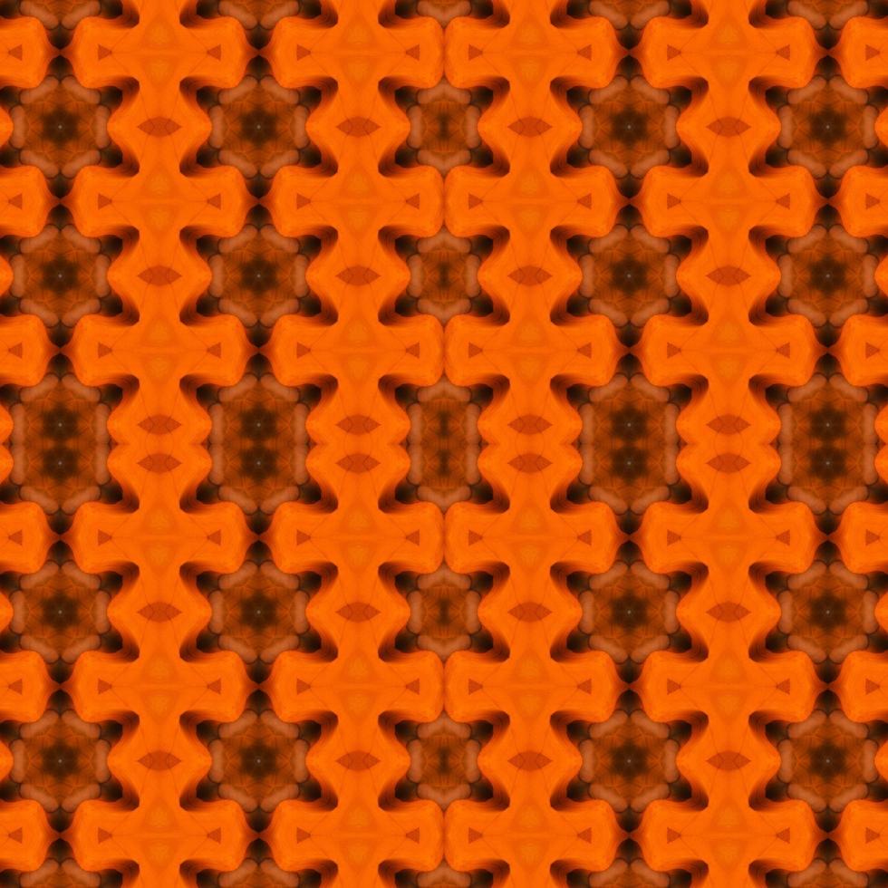 Orange abstract square background. Kaleidoscope pattern of desert. Free background. photo