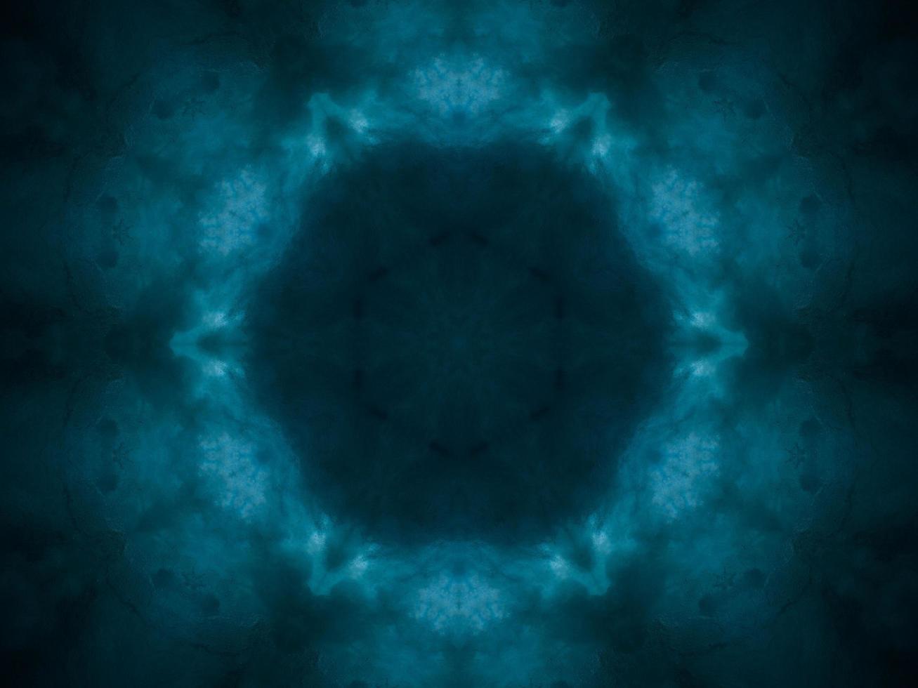 Turqoise and black kaleidoscope pattern. Abstract background. Free photo. photo