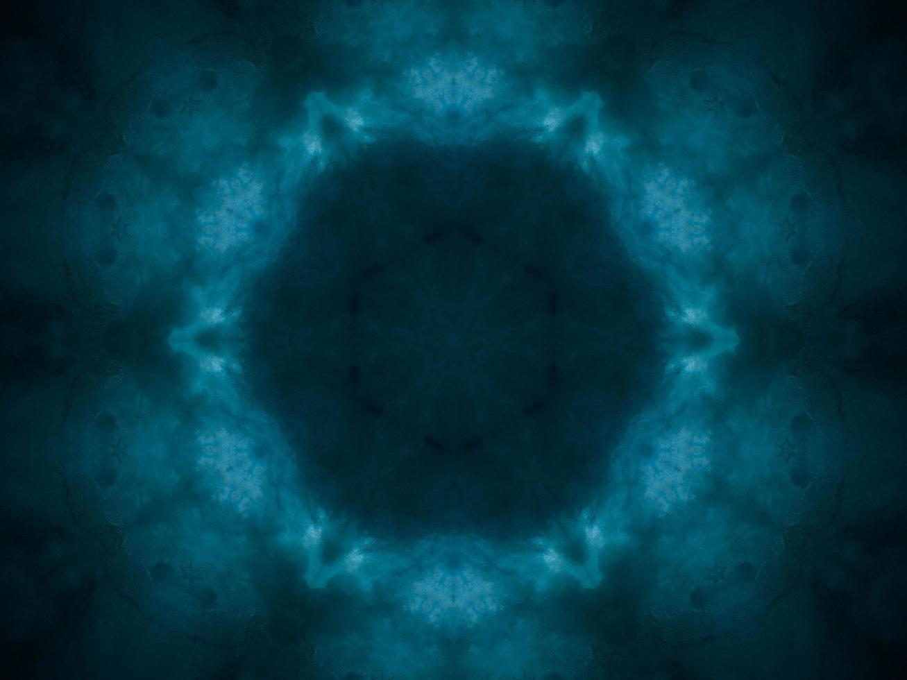 Turqoise and black kaleidoscope pattern. Abstract background. Free photo. photo