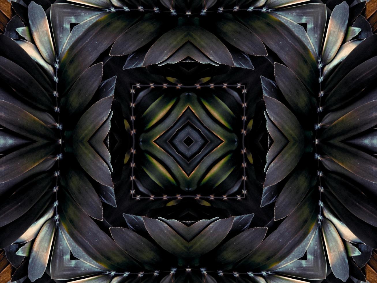 Black and white kaleidoscope pattern. Abstract background. Free photo. photo