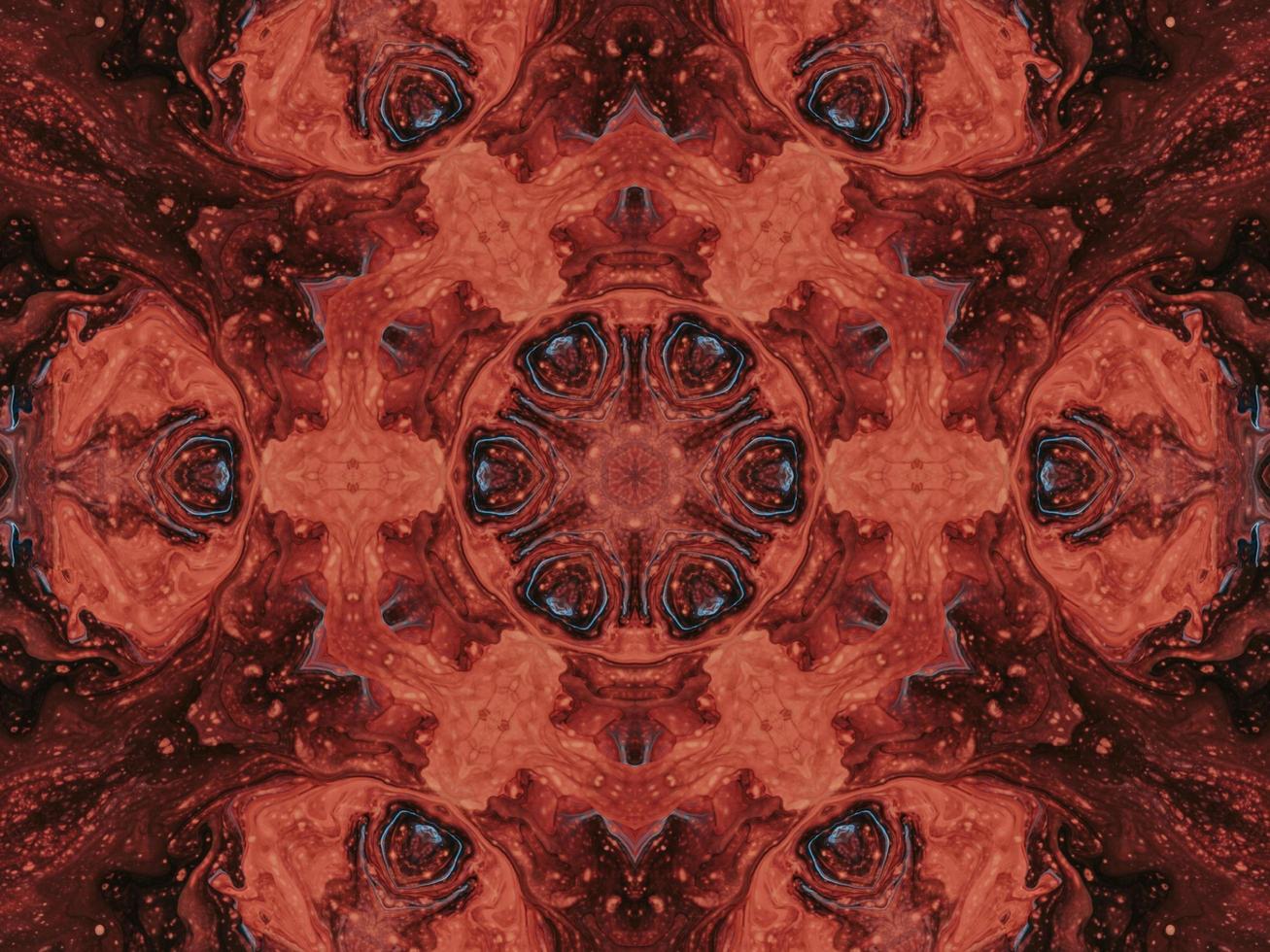 reflejo del patrón de caleidoscopio de flores de colores. fondo abstracto. foto gratis.