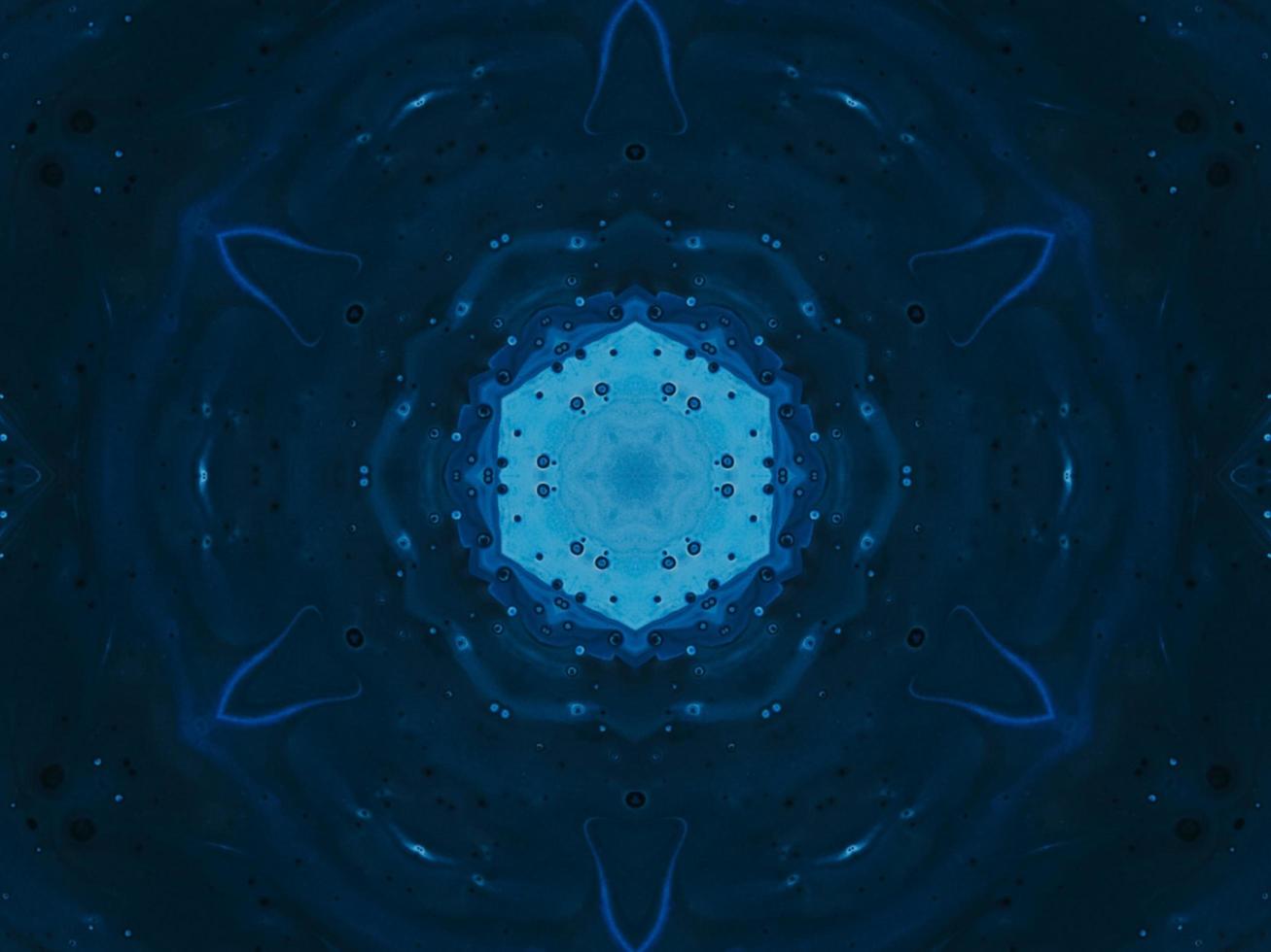 Frozen dark blue sea kaleidoscope pattern. Abstract background. Free photo. photo